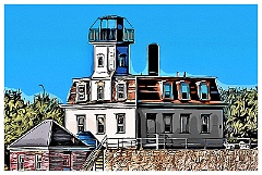 Rose Island Light in Rhode Island -Digital Painting